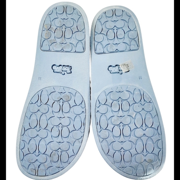 COACH Signature UNNA Blue Textured LOGO Jelly Sport Slides Slip On Sandals Sz.11 - Picture 5 of 5